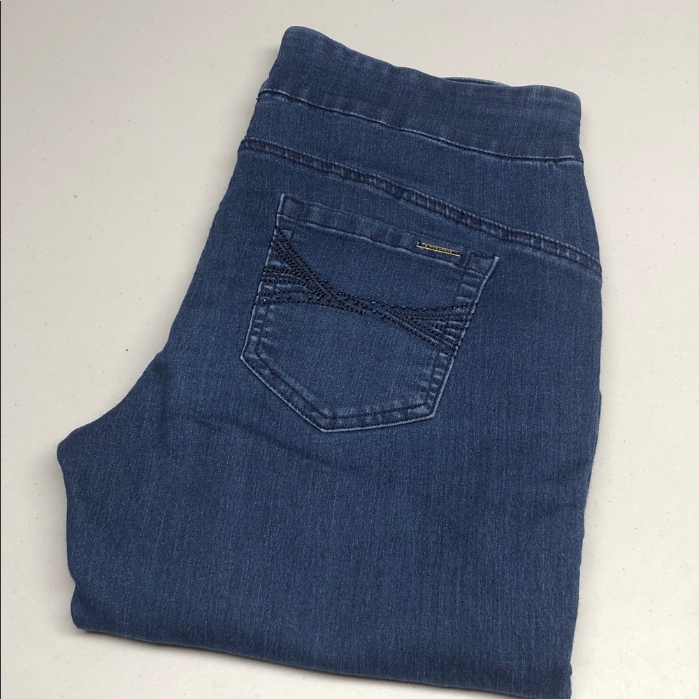 SIMON CHANG CROP DENIM LEGGING JEANS 10/30x26 ⭐️